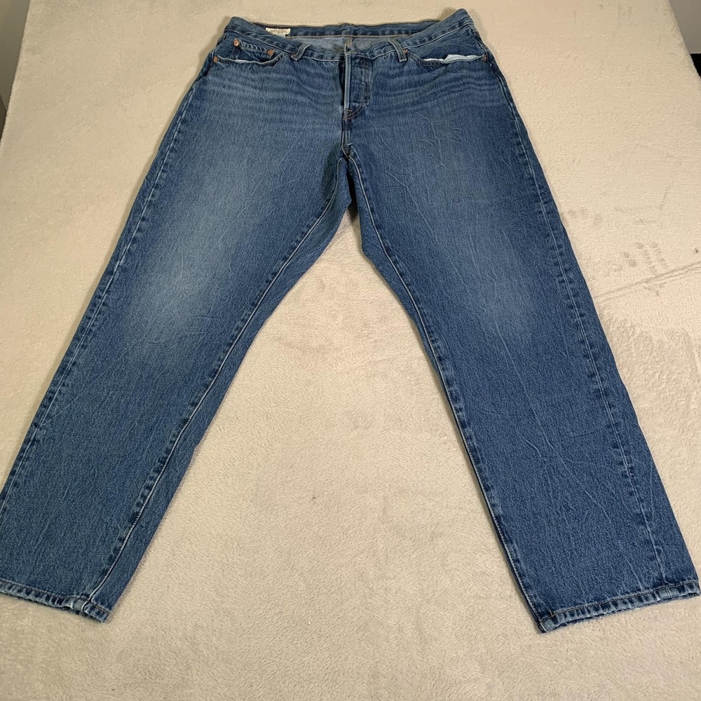 Levis 501 81 Premium Jeans Womens 14W Blue Medium Wash High Rise Straight Denim